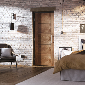 LPD Vancouver Laminate Internal Fire Door with 5 Panel - Prefinished Walnut