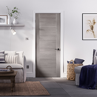 LPD Vancouver Laminate Internal Fire Door with 5 Panel - Prefinished Light Grey