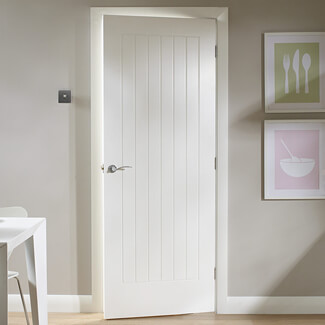 XL Joinery Suffolk Internal Door with 1 Panel - White Primed