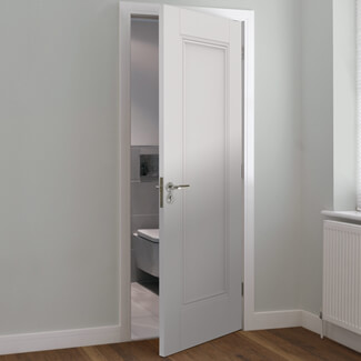 JB Kind Belton Internal Door with 1 Panel - White Primed