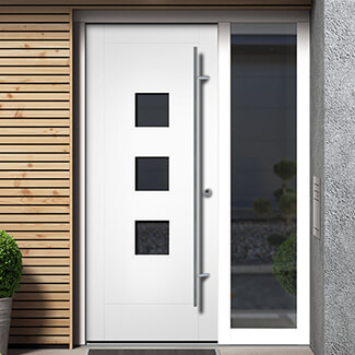 XL Joinery Turin External Door with 3 Obscure Glazed Light - White Primed