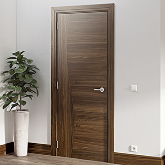 Deanta Cadiz Internal Fire Door with 2 Panel - Prefinished Walnut