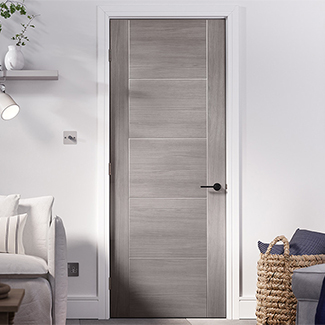 LPD Vancouver Laminate Internal Door with 5 Panel - Prefinished Light Grey