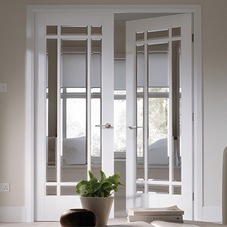 LPD Manhattan Internal Door with 9 Clear Glazed Light - White Primed
