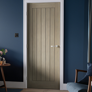 LPD Belize Internal Fire Door with 1 Panel - Prefinished Light Grey