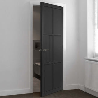 JB Kind Civic Industrial Internal Door with 6 Panel - Black Painted
