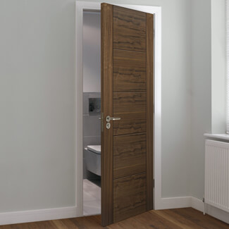 JB Kind Tigris Internal Fire Door with 5 Panel - Prefinished Walnut