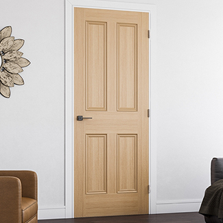Deanta Kingston Internal Door with 4 Panel - Unfinished Oak
