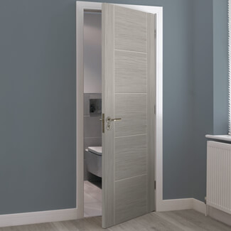 JB Kind Tigris Laminate Internal Fire Door with 5 Panel - Light Grey