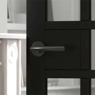 JB Kind Raven Latch Door Handle Pack 130 w x 54mm Dia - Matt Black