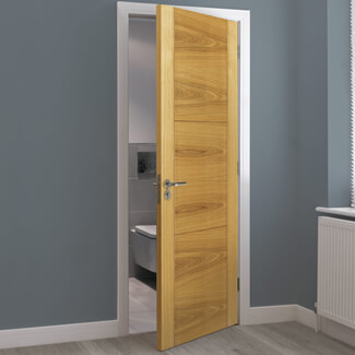 JB Kind Mistral Internal Fire Door with 3 Panel - Prefinished Oak