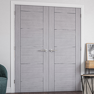 Deanta Montreal Internal Door with 6 Panel - Prefinished Light Grey