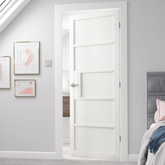 JB Kind Metro Industrial Internal Door with 5 Panel - White Painted