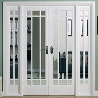 LPD Manhattan W6 Internal Room Divider Door Set with Clear Glazed Light - White Primed