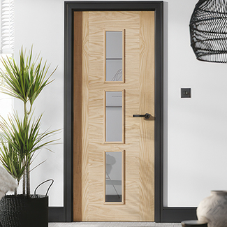 LPD Sofia Internal Door with 3 Clear Glazed Light - Prefinished Oak