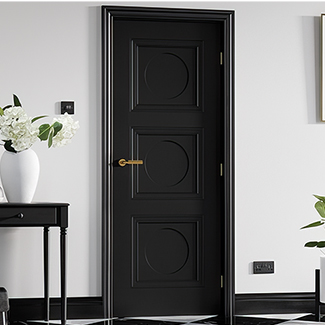 LPD Antwerp Internal Door with 3 Panel - Black Primed