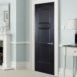LPD Amsterdam Internal Door with 3 Panel - Black Primed
