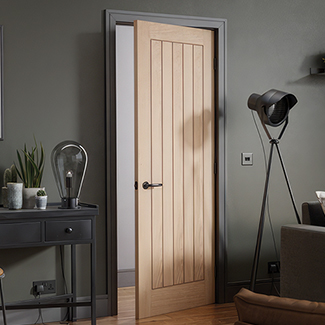 LPD Belize Internal Fire Door FD60 with 1 Panel - Prefinished Oak