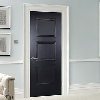 LPD Amsterdam Internal Fire Door with 3 Panel - Black Primed