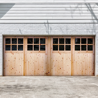 LPD External Garage Door Pair with 6 Obscure Glazed Light - Unfinished Redwood