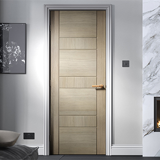 LPD Edmonton Internal Fire Door with 4 Panel - Prefinished Light-Grey