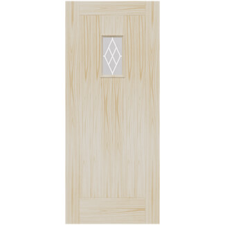 XL Joinery Chancery External Door with 6 Panel and 1 Printed Glazed Light - Unfinished Accoya