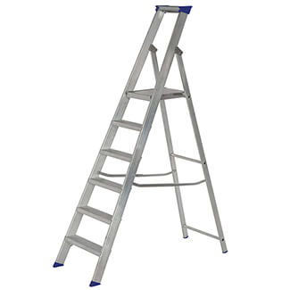 Werner Mastertrade Platform Aluminium Stepladders - 6 Tread