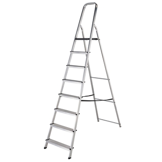 Werner 8 Tread High Handrail Aluminium Stepladders
