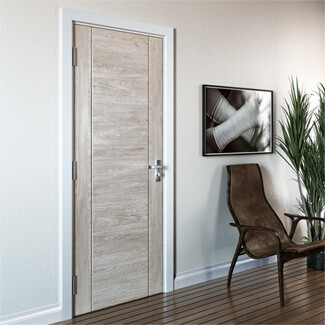 JB Kind Alabama Laminate Internal Door with 1 Panel - Light Grey