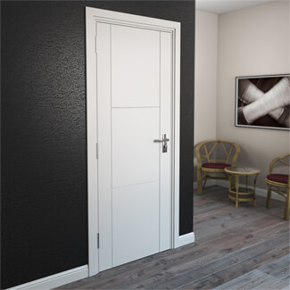 JB Kind Mistral Internal Door with 3 Panel - White Primed