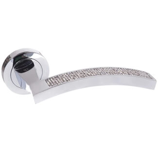 Atlantic Senza Pari Crystal Designer Lever Door Handle - Polished Chrome - 140mm L