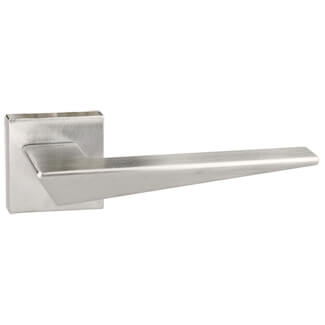 Atlantic Forme Naxos Lever Door Handle on Minimal Square Rose - 140mm L