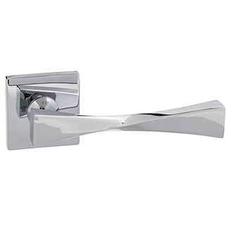 Atlantic Senza Pari Guido Lever Door Handle on Flush Square Rose - 117mm L