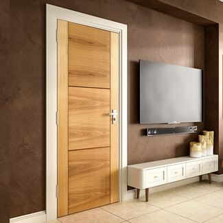 JB Kind Mistral Internal Door with 3 Panel - Prefinished Oak