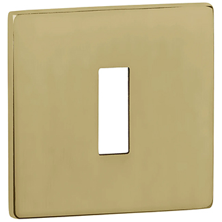 Atlantic Tupai Exclusivo 5S Line Key Escutcheons on 5mm Slimline Square Rose Raw Brass - 52mm W
