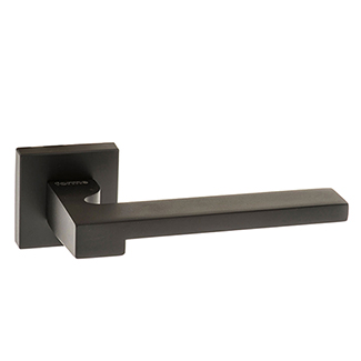 Atlantic Forme Ginevra Lever Door Handle on Minimal Square Rose Matt Black - 160mm L