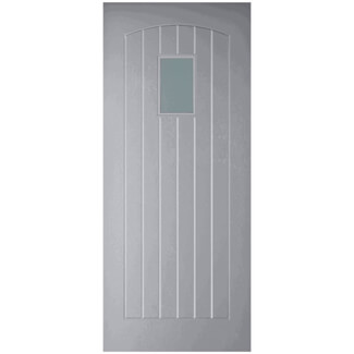 Joseph Miles Devon Thermawood External Door with 6 Panel and 1 Obscure Glazed Light - Grey Primed
