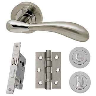 LPD Venus Silver Privacy Door Handle Pack - 128 W x 52mm H