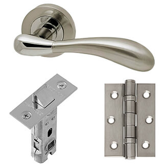 LPD Venus Silver Standard Door Handle Pack - 128 W x 52mm H