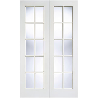 LPD GTPSA Internal Door Pair with 20 Clear Glazed Light - White Primed