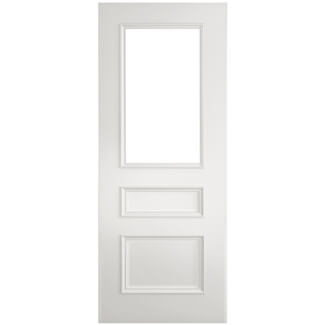 Deanta Windsor Internal Door with 2 Panel and 1 Clear Bevelled Glazed Light - White Primed