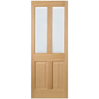 LPD Richmond Internal Door with 2 Panel and 2 Clear Glazed Light - Prefinished Oak
