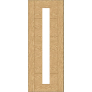 Chio Ladder Internal Door with 5 Panel and 1 Clear Glazed Light - Unfinished Oak