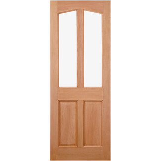 LPD Richmond External Door with 2 Panel and 2 Unglazed Light - Unfinished Hardwood