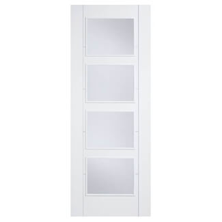 LPD Vancouver Internal Door with 4 Clear Glazed Light - White Primed