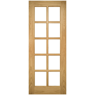 Joseph Miles Harlow Internal Door with 10 Clear Bevelled Glazed Light - Unfinished Oak
