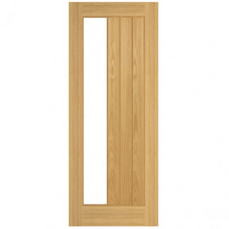 Joseph Miles Epsom Internal Fire Door with 3 Panel and 1 Clear Sidelight Glazed Light - Prefinished Oak