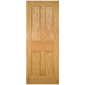 Joseph Miles Quinton Internal Fire Door with 4 Panel - Unfinished Oak
