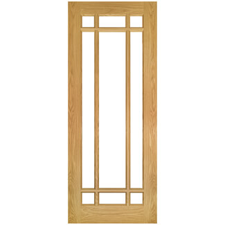 Joseph Miles Kapa Internal Door with 9 Clear Bevelled Glazed Light - Unfinished Oak