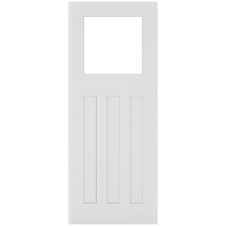 Joseph Miles Camberly Internal Door with 3 Panel and 1 Clear Glazed Light - White Primed